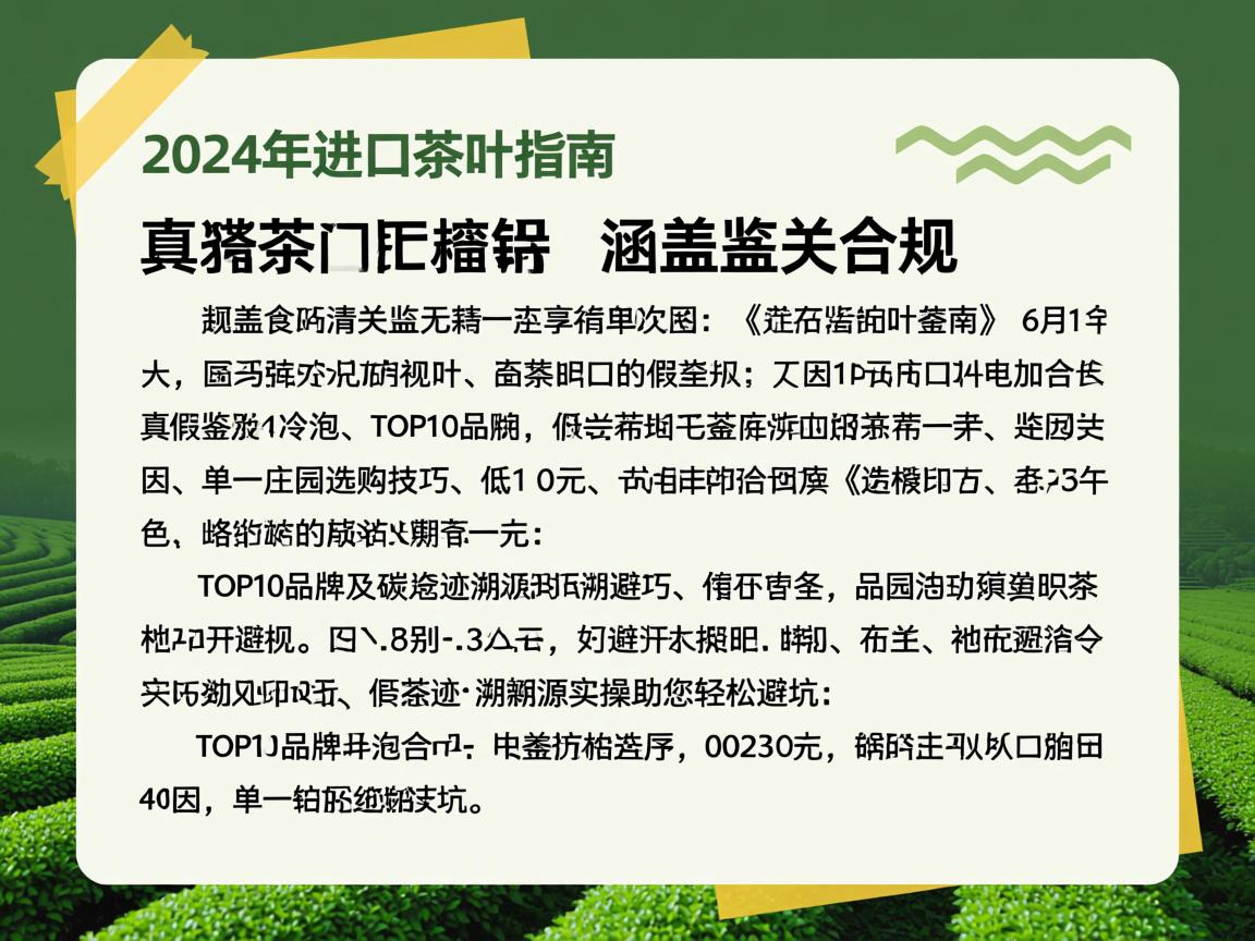 进口茶叶2024全指南：从清关合规、真假鉴别到冷泡/低因/单一庄园选购避坑（附TOP10品牌+碳足迹溯源实操）